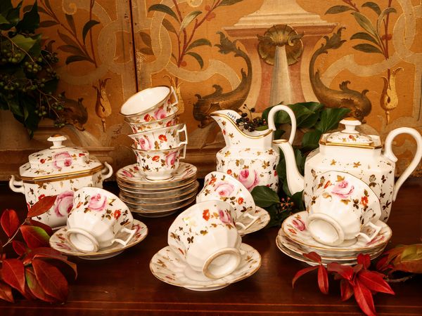 Servizio da caff� in porcellana, Ginori, met� del XIX secolo  - Asta L'Arte di Arredare - Associazione Nazionale - Case d'Asta italiane