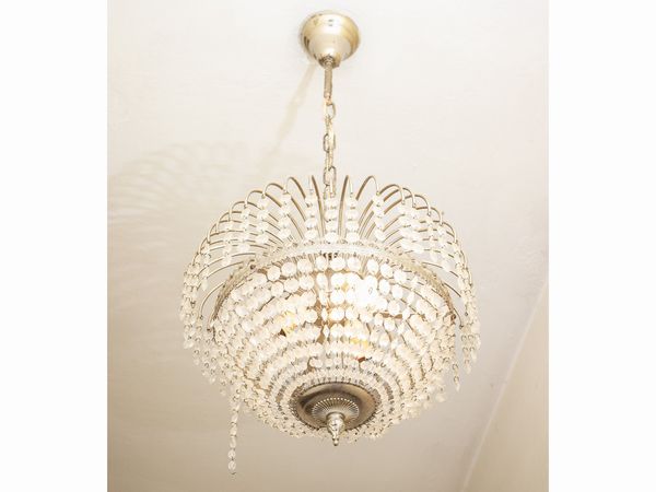 Tre piccoli lampadari in metallo e perle di vetro  - Asta L'Arte di Arredare - Associazione Nazionale - Case d'Asta italiane