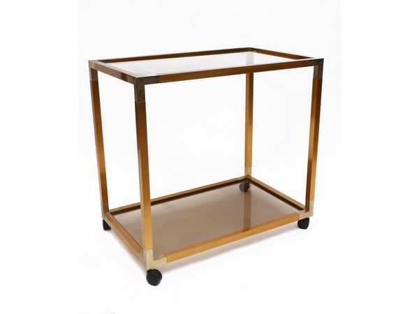 Tavolino da caff� in vetro e alluminio cromato  - Asta L'Arte di Arredare - Associazione Nazionale - Case d'Asta italiane