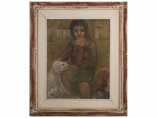 Adolfo Pistelli : Scorcio di citt� e Personaggi  - Asta L'Arte di Arredare - Associazione Nazionale - Case d'Asta italiane