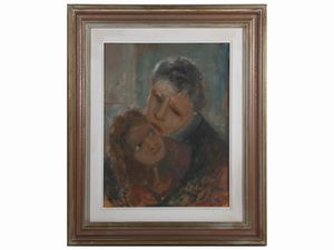 Adolfo Pistelli : Scorcio di citt� e Personaggi  - Asta L'Arte di Arredare - Associazione Nazionale - Case d'Asta italiane