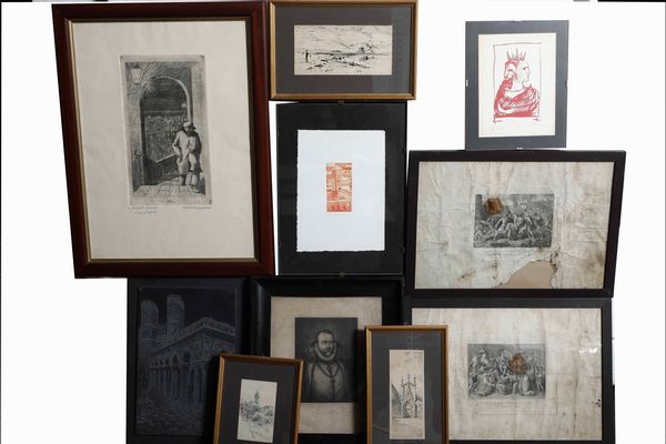 Lotto di numerose incisioni a soggetto diverso, XIX-XX secolo  - Asta Antiquariato febbraio - Associazione Nazionale - Case d'Asta italiane