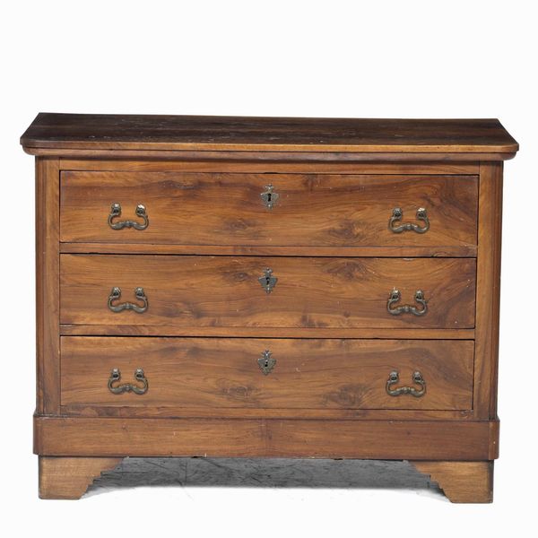 Comò a tre cassetti. XIX-XX secolo  - Asta Antiquariato febbraio - Associazione Nazionale - Case d'Asta italiane