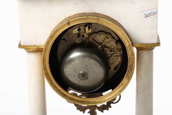 Orologio Impero a tempietto in marmo e bronzo  - Asta Antiquariato febbraio - Associazione Nazionale - Case d'Asta italiane