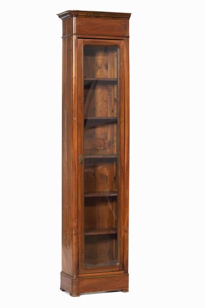 Libreria da angolo in legno. XIX secolo  - Asta Antiquariato febbraio - Associazione Nazionale - Case d'Asta italiane