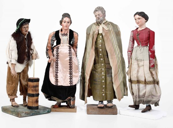 Quattro pastori. Legno intagliato e dipinto. XIX secolo  - Asta Antiquariato febbraio - Associazione Nazionale - Case d'Asta italiane