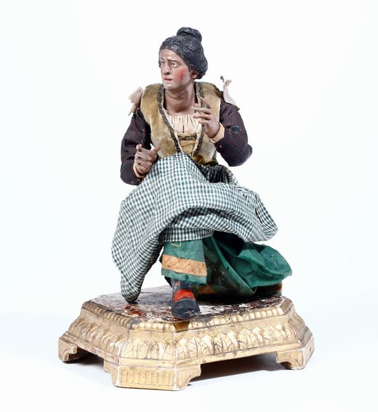 Venditrice popolana seduta. Napoli XIX secolo  - Asta Antiquariato febbraio - Associazione Nazionale - Case d'Asta italiane