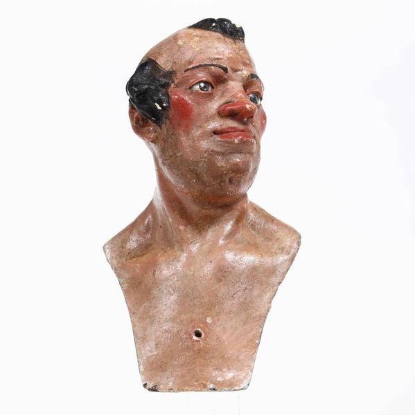 Popolano. Testa per statuina da presepe in terracotta.  Napoli XIX secolo  - Asta Antiquariato febbraio - Associazione Nazionale - Case d'Asta italiane