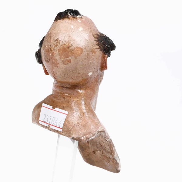 Popolano. Testa per statuina da presepe in terracotta.  Napoli XIX secolo  - Asta Antiquariato febbraio - Associazione Nazionale - Case d'Asta italiane