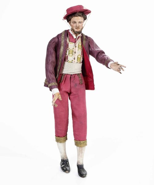 Figura maschile con giacca viola, Napoli XIX secolo  - Asta Antiquariato febbraio - Associazione Nazionale - Case d'Asta italiane