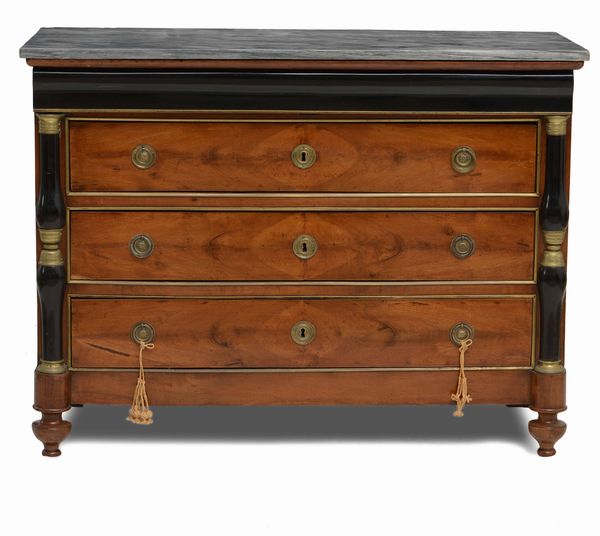 Camera composta da testiera di letto, coppia di comodini, comò e psiche, XIX-XX secolo  - Asta Antiquariato febbraio - Associazione Nazionale - Case d'Asta italiane