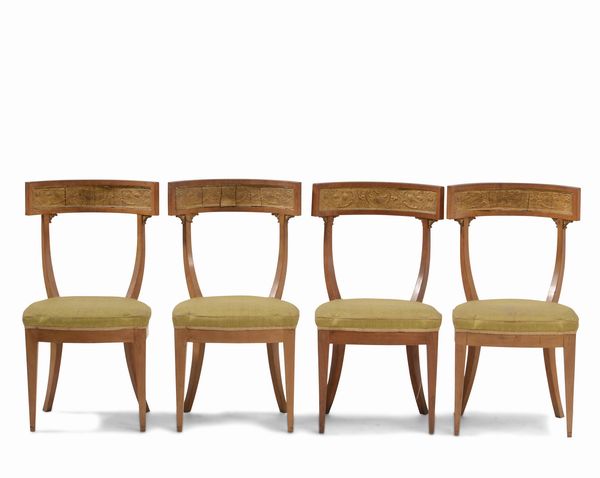 Quattro sedie Direttorio in ciliegio, Toscana, XIX secolo.  - Asta Antiquariato febbraio - Associazione Nazionale - Case d'Asta italiane