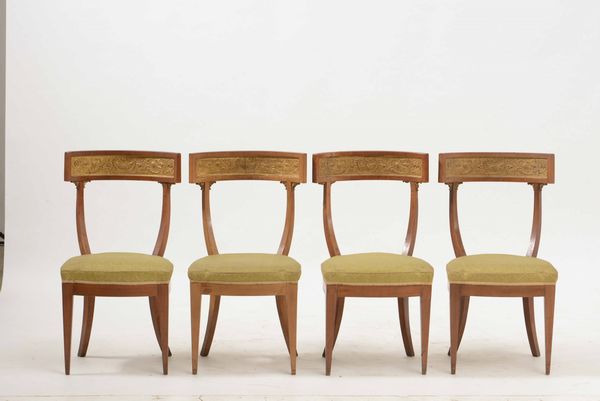 Quattro sedie Direttorio in ciliegio, Toscana, XIX secolo.  - Asta Antiquariato febbraio - Associazione Nazionale - Case d'Asta italiane