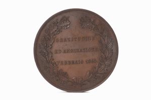 Medaglia commemorativa in bronzo. 1865  - Asta Antiquariato febbraio - Associazione Nazionale - Case d'Asta italiane