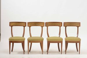 Quattro sedie Direttorio in ciliegio, Toscana, XIX secolo.  - Asta Antiquariato febbraio - Associazione Nazionale - Case d'Asta italiane