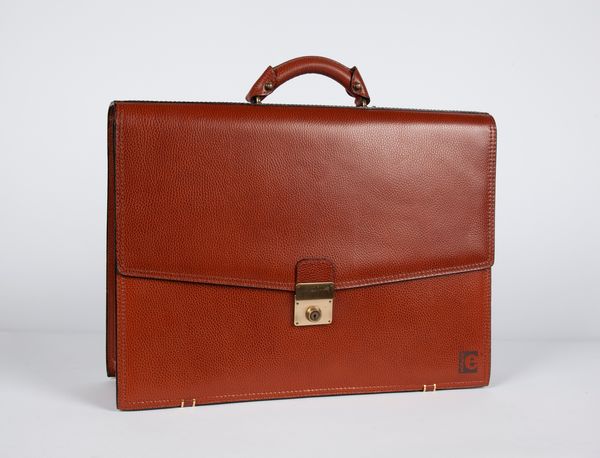 Borsa in pelle marrone tipo 24 ore da uomo  - Asta  Asta a Tempo - Penne da Collezione e Accessori da Scrivania - Associazione Nazionale - Case d'Asta italiane