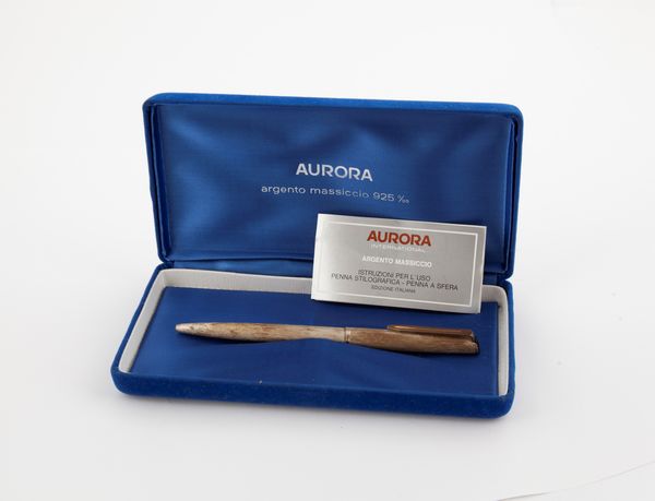 Aurora - Penna a sfera in argento 925%  - Asta  Asta a Tempo - Penne da Collezione e Accessori da Scrivania - Associazione Nazionale - Case d'Asta italiane