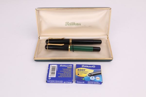 Pelikan - Due penne stilografiche in vernice  - Asta  Asta a Tempo - Penne da Collezione e Accessori da Scrivania - Associazione Nazionale - Case d'Asta italiane