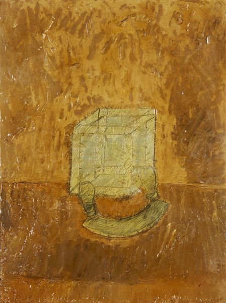 COSTA CLAUDIO (1942 - 1995) : Scatola e mezzaluna su fondo ocra.  - Asta Asta 396 | ARTE MODERNA E CONTEMPORANEA Online - Associazione Nazionale - Case d'Asta italiane