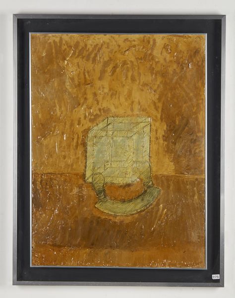 COSTA CLAUDIO (1942 - 1995) : Scatola e mezzaluna su fondo ocra.  - Asta Asta 396 | ARTE MODERNA E CONTEMPORANEA Online - Associazione Nazionale - Case d'Asta italiane