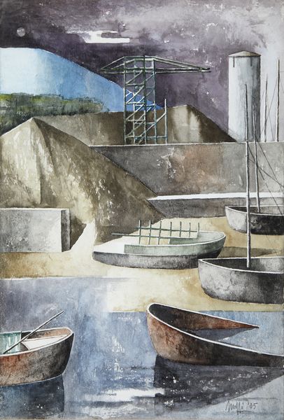 SCUFFI MARCELLO (n. 1948) : Marina di darsena.  - Asta Asta 396 | ARTE MODERNA E CONTEMPORANEA Online - Associazione Nazionale - Case d'Asta italiane