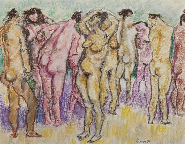 PIRANDELLO FAUSTO (1899 - 1975) : Dieci bagnanti.  - Asta Asta 396 | ARTE MODERNA E CONTEMPORANEA Online - Associazione Nazionale - Case d'Asta italiane