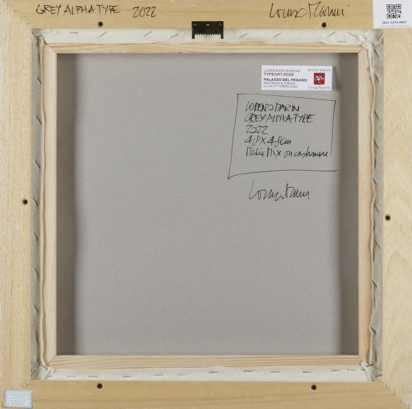 MARINI LORENZO (n. 1958) : Gray alphatype.  - Asta Asta 396 | ARTE MODERNA E CONTEMPORANEA Online - Associazione Nazionale - Case d'Asta italiane