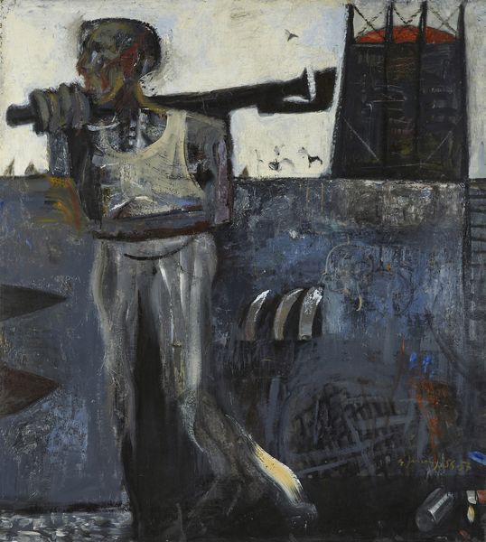 FERRONI GIANFRANCO (1927 - 2001) : Uomo e gasometro.  - Asta Asta 396 | ARTE MODERNA E CONTEMPORANEA Online - Associazione Nazionale - Case d'Asta italiane