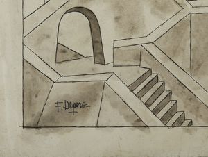 DEPERO FORTUNATO (1892 - 1960) : Schio. Duomo di San Pietro.  - Asta Asta 396 | ARTE MODERNA E CONTEMPORANEA Online - Associazione Nazionale - Case d'Asta italiane