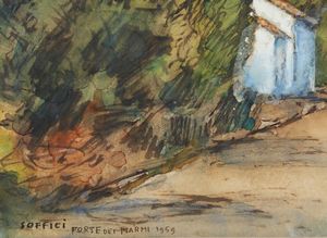 SOFFICI ARDENGO (1879 - 1964) : Forte dei Marmi.  - Asta Asta 396 | ARTE MODERNA E CONTEMPORANEA Online - Associazione Nazionale - Case d'Asta italiane