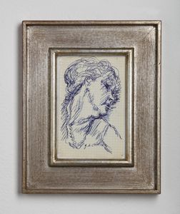 DE CHIRICO GIORGIO (1888 - 1978) : Volto femminile di profilo.  - Asta Asta 396 | ARTE MODERNA E CONTEMPORANEA Online - Associazione Nazionale - Case d'Asta italiane