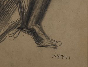 SIRONI MARIO (1885 - 1961) : Nudo di profilo.  - Asta Asta 396 | ARTE MODERNA E CONTEMPORANEA Online - Associazione Nazionale - Case d'Asta italiane