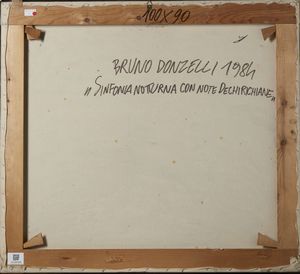 DONZELLI BRUNO (n. 1941) : Sinfonia notturna con note dechirichiane.  - Asta Asta 396 | ARTE MODERNA E CONTEMPORANEA Online - Associazione Nazionale - Case d'Asta italiane