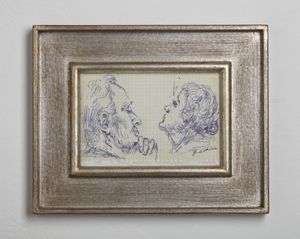 DE CHIRICO GIORGIO (1888 - 1978) : Studio di volti maschili di profilo.  - Asta Asta 396 | ARTE MODERNA E CONTEMPORANEA Online - Associazione Nazionale - Case d'Asta italiane