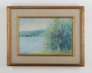 LILLONI UMBERTO (1898 - 1980) : Paesaggio lombardo.  - Asta Asta 396 | ARTE MODERNA E CONTEMPORANEA Online - Associazione Nazionale - Case d'Asta italiane
