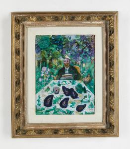 POSSENTI ANTONIO (1933 - 2016) : Il sindaco di Auray nel suo giardino.  - Asta Asta 396 | ARTE MODERNA E CONTEMPORANEA Online - Associazione Nazionale - Case d'Asta italiane