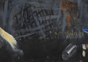 FERRONI GIANFRANCO (1927 - 2001) : Uomo e gasometro.  - Asta Asta 396 | ARTE MODERNA E CONTEMPORANEA Online - Associazione Nazionale - Case d'Asta italiane