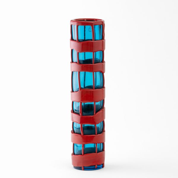 FULVIO BIANCONI : Venini, Murano, 1996 Vaso Cestino  - Asta Vetri e Ceramiche del '900 - Associazione Nazionale - Case d'Asta italiane