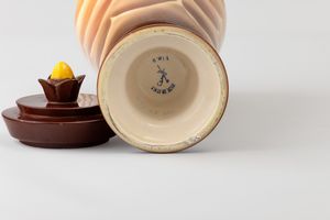 Angelo Simonetto : Galvani, Pordenone, 1930 ca<BR>disegno di Leo Leoncini  - Asta Vetri e Ceramiche del '900 - Associazione Nazionale - Case d'Asta italiane