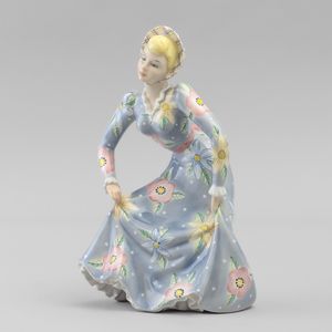 Camillo Ghigo : Lenci, Torino, 1930 ca La Riverenza  - Asta Vetri e Ceramiche del '900 - Associazione Nazionale - Case d'Asta italiane