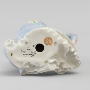 Camillo Ghigo : Lenci, Torino, 1930 ca La Riverenza  - Asta Vetri e Ceramiche del '900 - Associazione Nazionale - Case d'Asta italiane