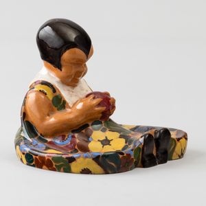 Davide Fabbri : La Salamandra, Perugia, 1923-30<BR>modello Domenico Baccarini  - Asta Vetri e Ceramiche del '900 - Associazione Nazionale - Case d'Asta italiane