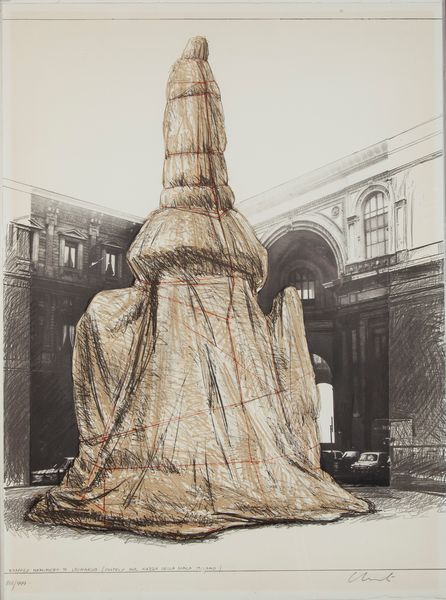 Christo : Wrapped Monument to Lonardo. Project for Piazza della Scala, Milano  - Asta Arte moderna e contemporanea - Associazione Nazionale - Case d'Asta italiane