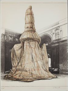 Christo - Wrapped Monument to Lonardo. Project for Piazza della Scala, Milano