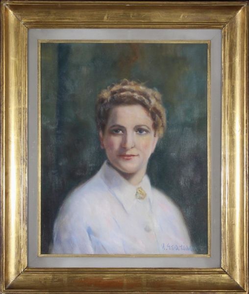 Ritratto di donna  - Asta Libri illustrati e Arte Moderna, Contemporanea e Dipinti del XIX secolo - Associazione Nazionale - Case d'Asta italiane