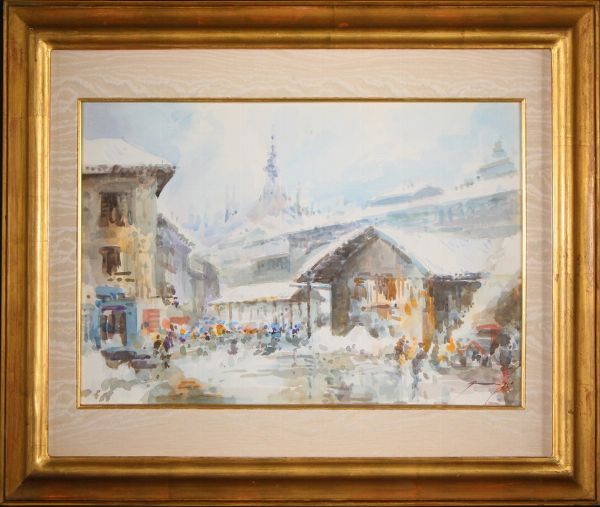 Paesaggio  - Asta Libri illustrati e Arte Moderna, Contemporanea e Dipinti del XIX secolo - Associazione Nazionale - Case d'Asta italiane