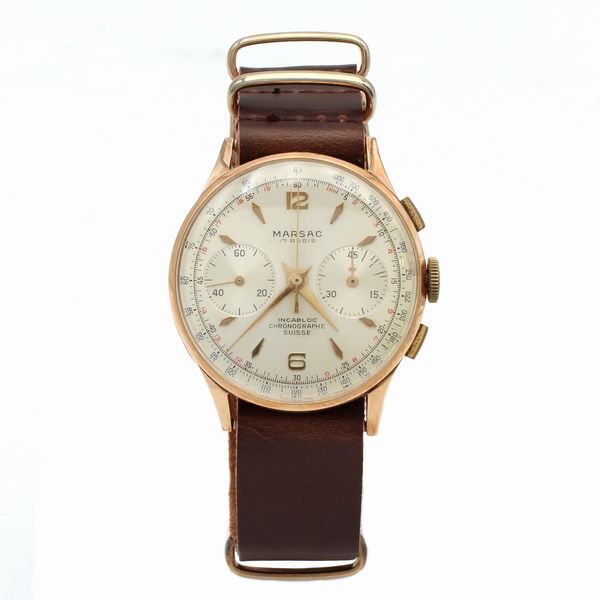 Marsac Cronographe Suisse, orologio cronografo bicompax vintage da polso  - Asta Orologi da polso Web Only - Associazione Nazionale - Case d'Asta italiane