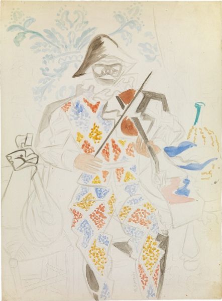 Arlecchino col violino  - Asta Arte moderna, contemporanea e grafica  - Associazione Nazionale - Case d'Asta italiane