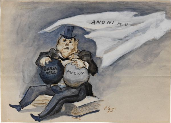 Illustrazione per la rivista Il Bargello  - Asta Arte moderna, contemporanea e grafica  - Associazione Nazionale - Case d'Asta italiane