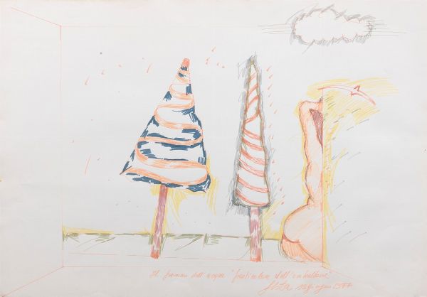 Il percorso dell'acqua: particolare dell'ombrellone  - Asta Arte moderna, contemporanea e grafica  - Associazione Nazionale - Case d'Asta italiane